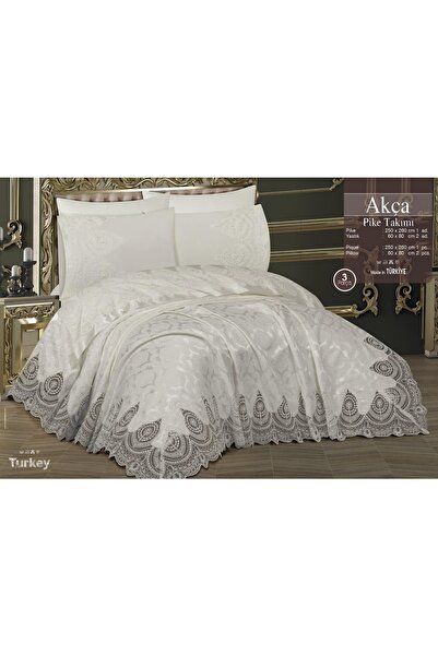 Haspen Akça Fransız Güpürlü Şönil 6 Parça Çeyizlik & Günlük Pike Takımı