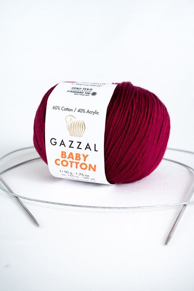 Gazzal Baby Cotton 25 Gr Amiguri, Punch Hand Knitting Yarn Taka Yarn (3442)