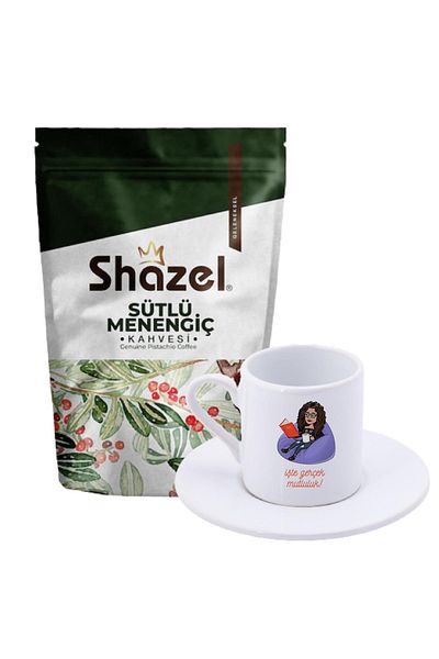 Shazel Menengic Coffee with Milk 200 Gr+ Here Is Real Happiness Turkish Coffee Cup