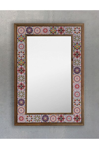 Oscar Stone Decor Masif Çerçeveli Mozaik Taş (mermer) Ayna 43x63cm Seramik De...
