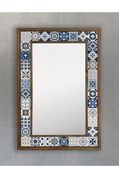 Oscar Stone Decor Masif Çerçeveli Mozaik Taş (mermer) Ayna 43x63cm Seramik De...