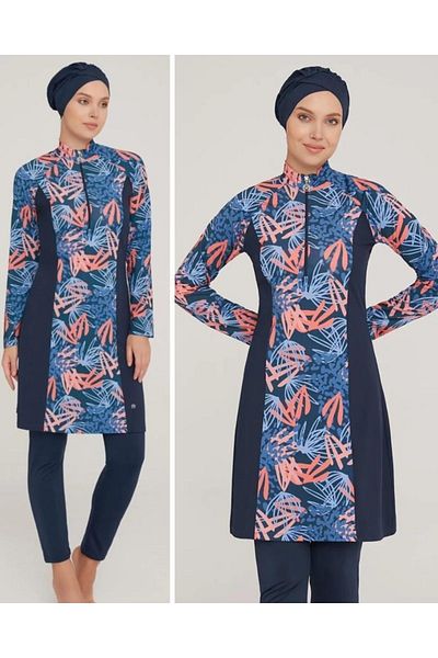 MARESİVA Enna 8011 Full Size Lycra Digital Pattern Hijab Swimsuit