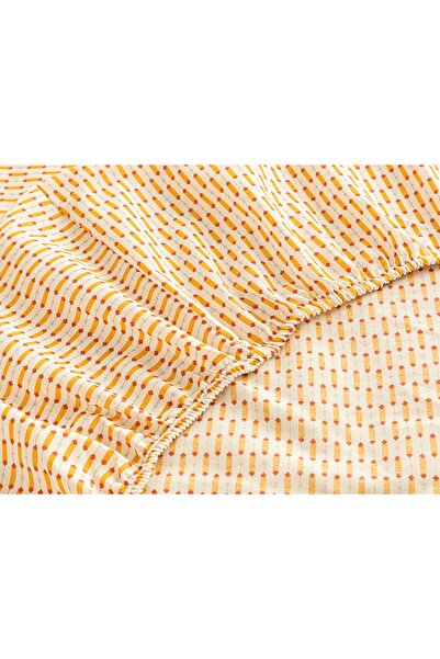 English Home Diamond Stripe Easy-Iron Single Elastic Bed Sheet 100x200 Cm Yellow