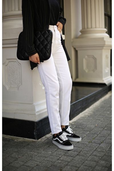 LİMABEL High Waist Lycra White Mom Jeans Stretchy Jeans
