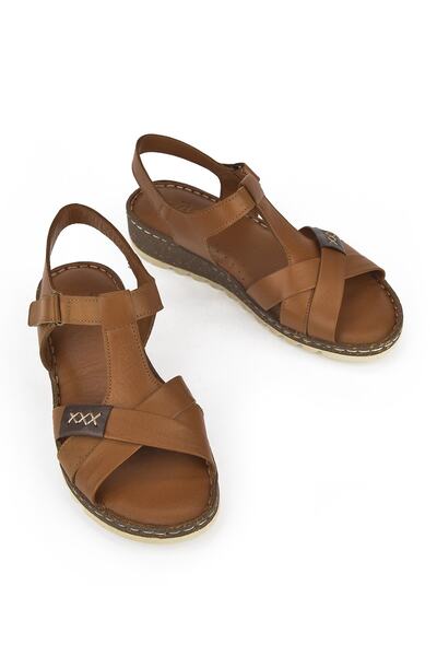 Ziya Γυναικεία σανδάλια από γνήσιο δέρμα - Tan 1411008z207