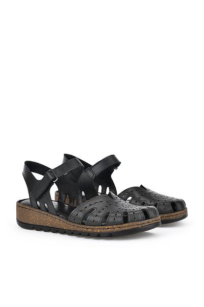 Ziya Genuine Leather Women's Sandals - Black 1411008 Z204