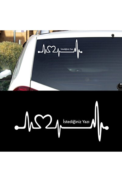 Melek Pazarı 40 X 18 Cm Nabız Atışı Isim Yazılır Araba Sticker, Oto Çıkartma