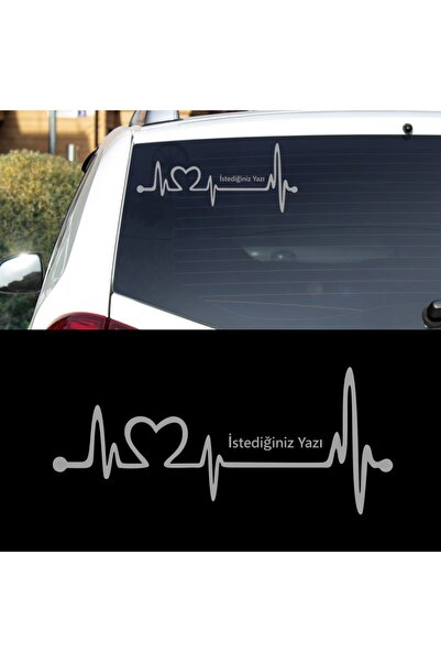 Melek Pazarı 40 X 18 Cm Nabız Atışı Isim Yazılır Araba Sticker, Oto Çıkartma