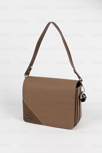 HAMILTON Original Women's Adjustable Cross Strap Leather Textured Detailed Covered Stylish Shoulder and Hand Bag