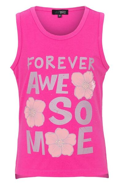 BRZ KIDS Printed Slit Girl's Zero Sleeve T-shirt