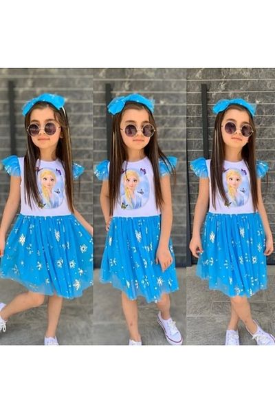 hira kids collection Fusta imprimată Frozen, rochie tutu, coroană inclusă