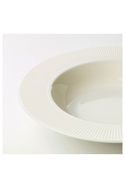 IKEA Ofantlıgt 2 Pieces Deep Serving Plate Porcelain Dinner Set White 24 Cm