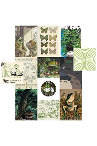 Ororabutik Fairycore Greenish Poster Duvar Kağıdı Seti
