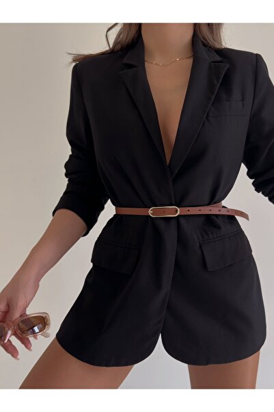 Fiori Dámský tenký pásek se širokou zlatou přezkou, plášťový pásek, společenský pásek, košilový pásek