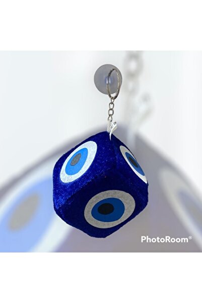 ARALMİNİAVM Aral Nazar Boncuğu Peluş Vantuzlu Zar Araba Süsü