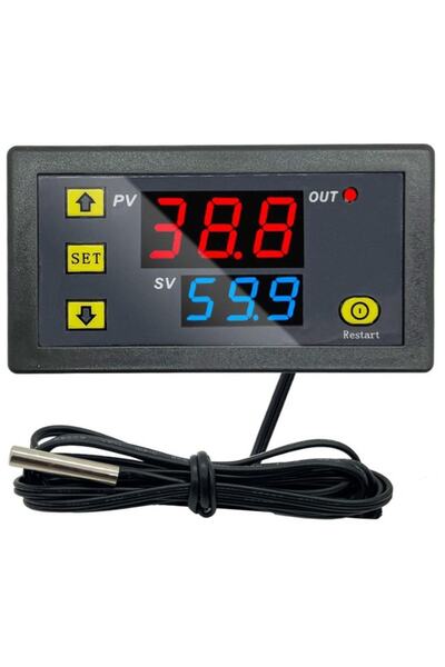 Hobi Mekatronik W3230 Röle Çıkışlı Dijital Termostat 220v Sıcaklık Kontrol Ci...