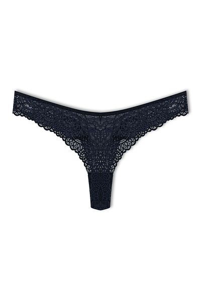 HNX Navy Blue Lace String Thong Panties