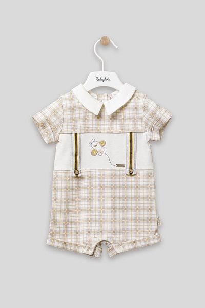 Babydola طائرة هليكوبتر مطبوعة بأزرار مفصلة بذلة للجنسين 12701