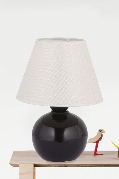 NisaLuce Lena Top Lampshade Small Ceramic - Cream Head / Black Body