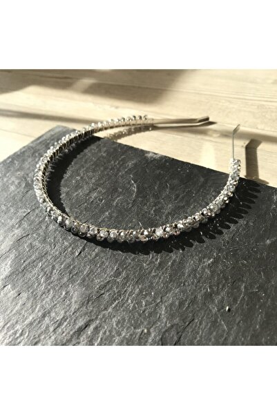 Pearly Handmade Coroană de păr din cristal gri