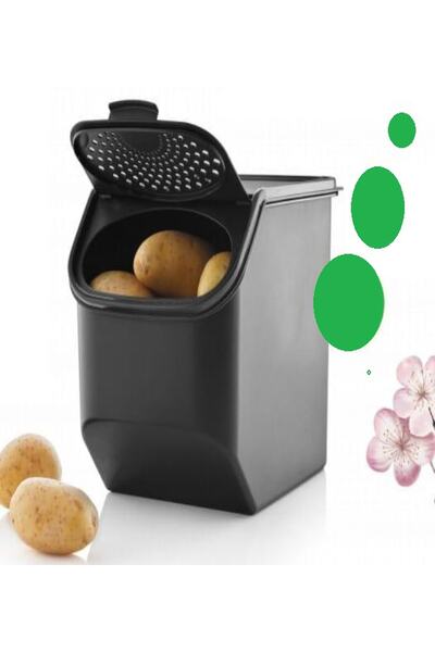 Tupperware مخزن بصل البطاطس ماكسي 5.5 لتر أسود