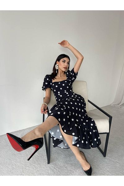 conconmoda Rochie midi Eliza cu buline -6729