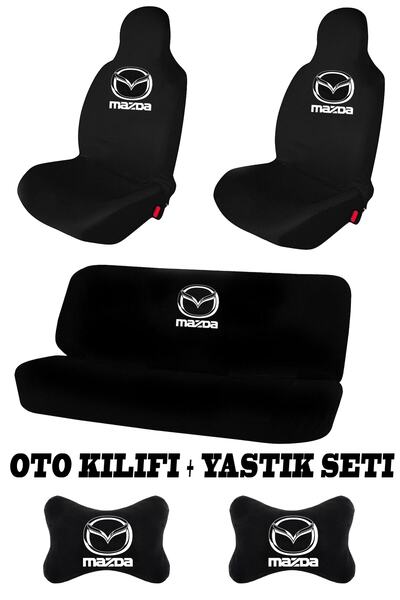 1araba1ev Mazda Tüm Modellerle Uyumlu Oto Koltuk Kılıfı Ön Arka Takım + 2 Ade...