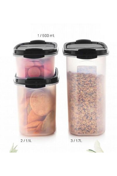 Tupperware Oval Set of 3 Black