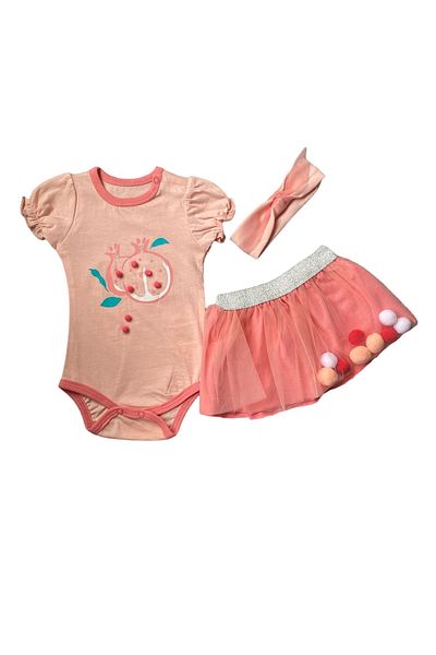 Necix's Fruit Pomegranate Tutu Skirted Set with Snap Fasteners