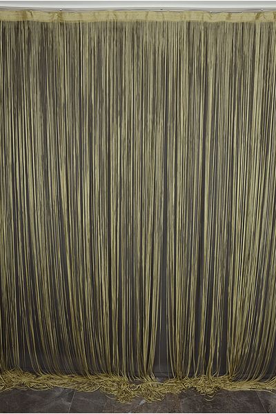 AKÇA TEKSTİL Flat Rope Model Light Khaki Green Color Ready Rope Curtain Width_300 Cm Length_280 Cm