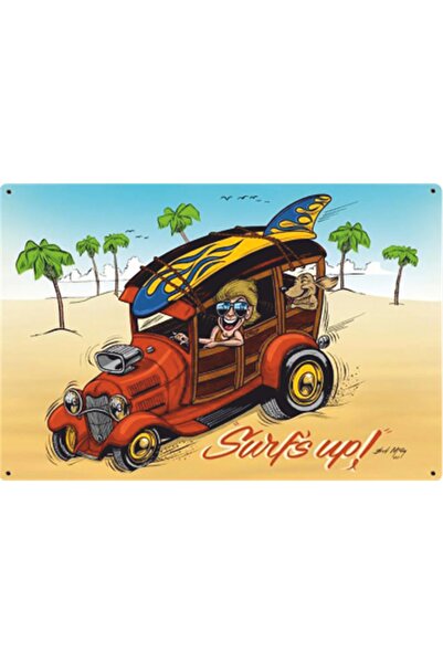 Hayat Poster Ρετρό ξύλινη αφίσα - Classic Car Surf