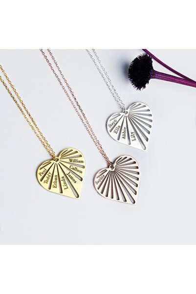 Satürn Silver Kuyumculuk Isimli Kalp Kolye Gümüş Kalpli Kolye 2 3 4 Isimli Ka...