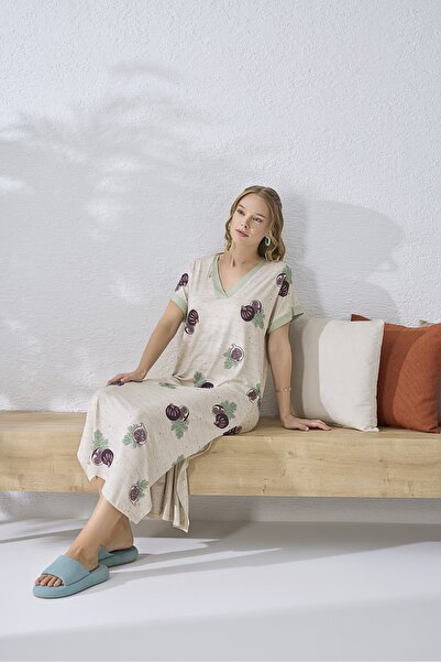 Sevim 14439 Women's Short Sleeve Long Dress