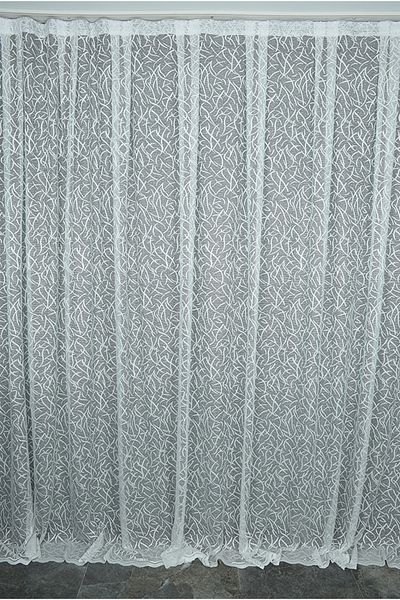 AKÇA TEKSTİL Bush Model Off-White Color Single Wing Pre-Planted Pleated Background Curtain 300*260 cm