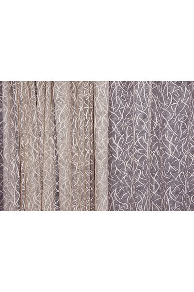 AKÇA TEKSTİL Bush Model Mink Color Single Wing Ready-made Planted Pleated Background Curtain 300*260 Cm