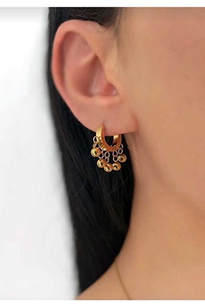 biralışveriş Shakıra Model Toplu Gold Renk Paslanmaz Çelik Küpe