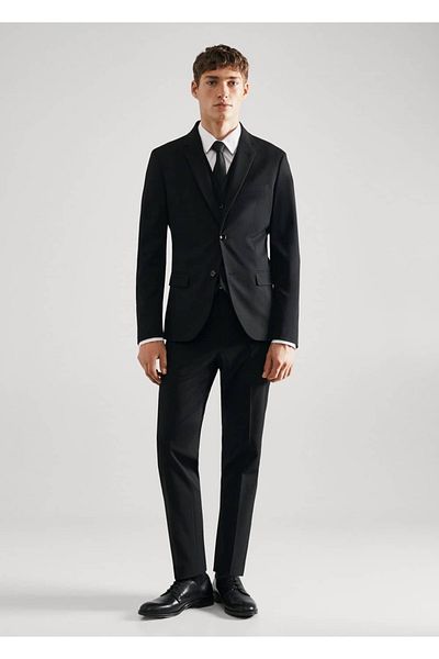 MANGO Man Υφασμάτινο παντελόνι Super Slim Εφαρμοσμένο