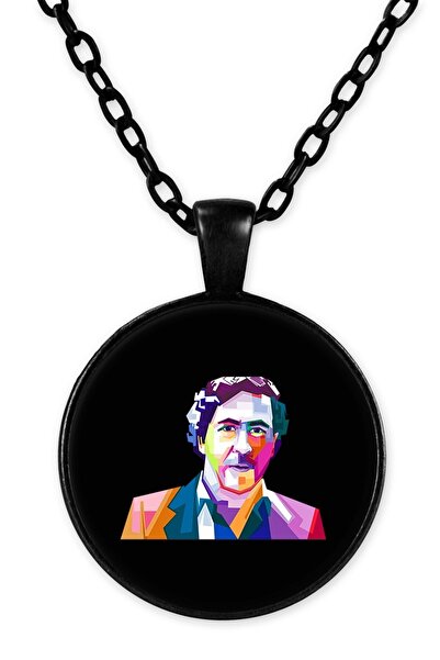 herotasarım قلادة بابلو إسكوبار بسلسلة سوداء - Bll1137