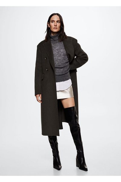 MANGO Woman Handmade Belted Wool Coat