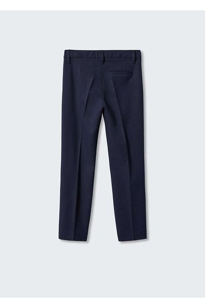 MANGO Kids Pantaloni albastru închis pentru copii