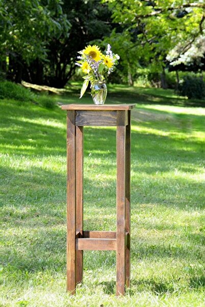 Alyones 60cm Masif Yan Sehpa, Bitki Standı, Yerden Tasarruflu Organizatör