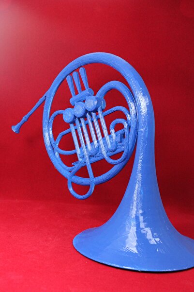 BZ TEKNOLOJİ 3D Mavi Fransız Kornosu Biblo Büst Figür 24 Cm