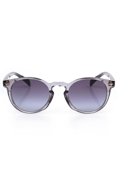 Angel Eyes Transparent-Black Framed Unisex Sunglasses with Purple Glass Ae982C4-B