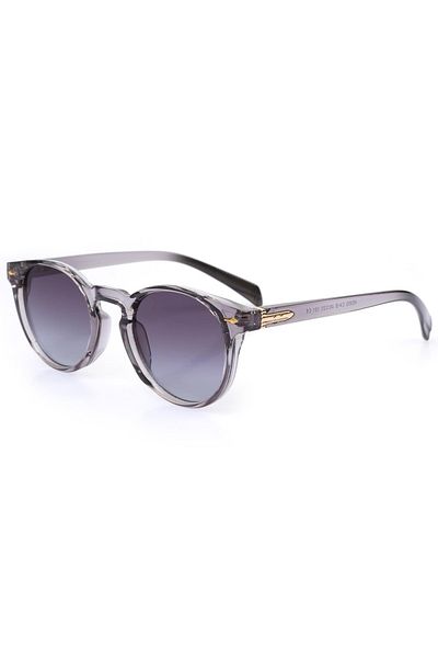 Angel Eyes Transparent-Black Framed Unisex Sunglasses with Purple Glass Ae982C4-B