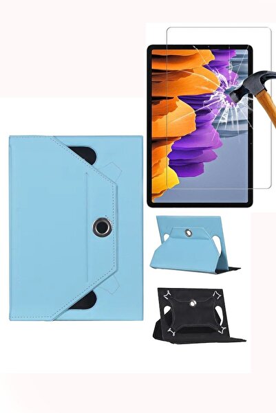 piblue Vestel V Tab Z1 10.1 بوصة حافظة حامل دوارة عالمية + واقي شاشة