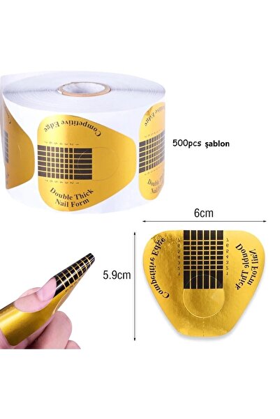 SİNKA Protez Tırnak Uzatma Kağıt Şablon 50 Adet Güçlü Yapıştırılı Top