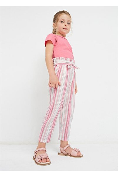 MAYORAL Κοριτσίστικο λινό παντελόνι με ρίγες