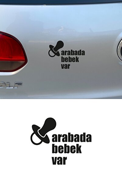 MIGNATIS Emzik Ve Arabada Bebek Var Yazısı Stickerı 16x12cm