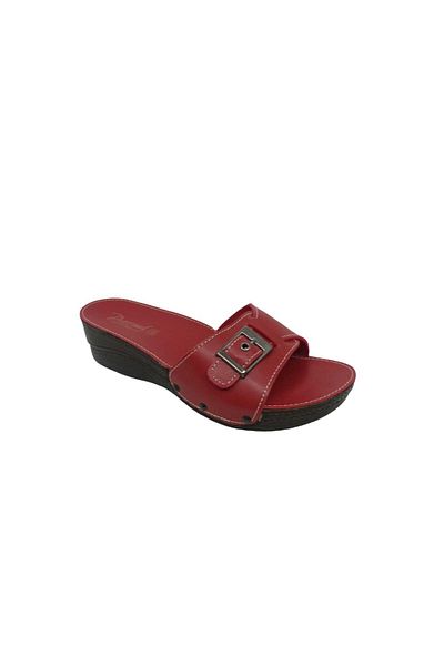 Zerhan Parmi 16901 Women's Red Buckle Daily Use Slippers