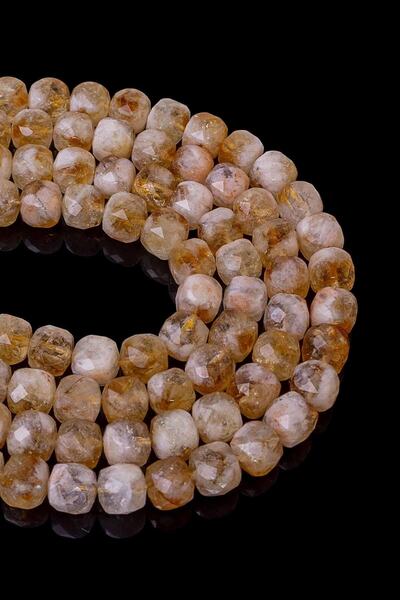 Dünya Doğal Taş 9x9 mm Cub Citrin Stone Array